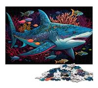 JigsawPuzzle 1000 Pieces for Adults Shark Whale Impossible Jigsaw Puzzles for Adults Birthday Gift Idea, Challenging Brain Teaser Game 26X38CM/10.23x14.96inch