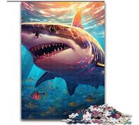 JigsawPuzzle 1000 Pieces for Adults Shark Wooden Jigsaw Puzzles for Adults Perfect for Teenagers & Family Fun, for Birthdays (Size 38x26cm)