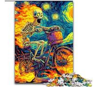 JigsawPuzzle 1000 Pieces for Adults Skeleton Riding A Bicycle Educational Family Game Is Ideal As Gifts for The Whole Family for 14+ (size 26x38cm)