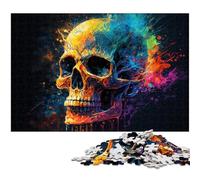 JigsawPuzzle 1000 Pieces for Adults Skull Oil Painting Wooden Puzzles for Mother'S Day, Birthdays, Christmas 50x75CM/19.68x29.52inch