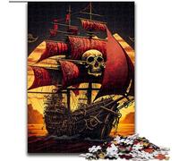 JigsawPuzzle 1000 Pieces for Adults Skull Pirate Ship Made of Wood, for Ages 14+ 50x75cm Family Fun Craft, Perfect for Birthdays, Holidays