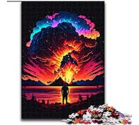 JigsawPuzzle 1000 Pieces for Adults Sky on Fire Made of Wood, Perfect for Birthday, Christmas 50x75cm DIY Art Decor