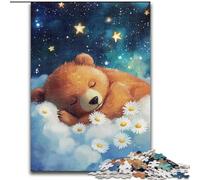 JigsawPuzzle 1000 Pieces for Adults Sleeping Brown Bear Jigsaw Puzzles for Adults for Birthdays, Holidays, Space Party Decorations 26X38CM