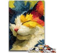 JigsawPuzzle 1000 Pieces for Adults Sleeping Cat Help The Brain Exercise Addictive Toys to Cultivate Patience Suitable for Couples 26x38cm