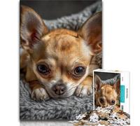 JigsawPuzzle 1000 Pieces for Adults Sleeping Chihuahua,Help The Brain Exercise Addictive Toys to Cultivate Patience Wall Decoration 75x50cm