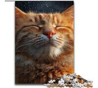 JigsawPuzzle 1000 Pieces for Adults Sleeping Orange Cat Challenging Game And Family Play Educational Game for Birthday, Chrismas 26x38cm