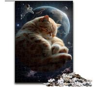 JigsawPuzzle 1000 Pieces for Adults Sleeping Orange Cat, Help The Brain Exercise Addictive Toys to Cultivate Patience Perfect Decoration (Size 50x75cm)