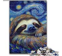 JigsawPuzzle 1000 Pieces for Adults Sloth Night Sky Made of Wood, for Ages 14+ 50x75cm Family Fun Craft, Perfect for Birthdays, Holidays