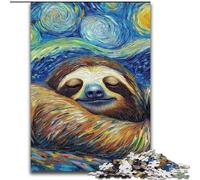 JigsawPuzzle 1000 Pieces for Adults Sloth Night Sky Made of Wood, Perfect for Birthday, Christmas 50x75cm DIY Art Decor
