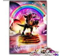 JigsawPuzzle 1000 Pieces for Adults Sloth Riding Dinosaur Made of Wood, for Ages 14+ 50x75cm Brain Teaser Game for Teenagers, Perfect