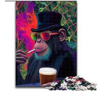 JigsawPuzzle 1000 Pieces for Adults Smoking Chimpanzee Educational Family Game Is Ideal As Gifts for The Whole Family for 14+ (size 26x38cm)