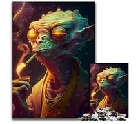 JigsawPuzzle 1000 Pieces for Adults Smoking Sci Fi Lizard Wooden Jigsaw Perfect for Teenagers Family Bonding Brain TeaserDIY Home Decor Gift 1000 PCS(75x50cm)