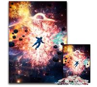 JigsawPuzzle 1000 Pieces for Adults Space Explosion Astronaut Wooden Jigsaw Ideal for Lover, Perfect Christmas, New Year, Valentine's Gift 50x75CM/19.68x29.52inch