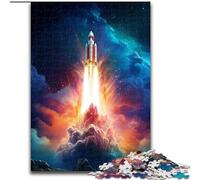 JigsawPuzzle 1000 Pieces for Adults Space Rocket Launching Colourful Puzzle Made of Wood,Perfect for Family Fun, Party Games, Birthday Party Favors 1000pcs(50x75cm)