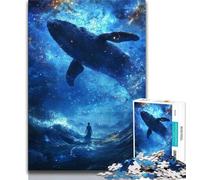 JigsawPuzzle 1000 Pieces for Adults Space Whale,Help The Brain Exercise Addictive Toys to Cultivate Patience Perfect Decoration 38x26cm