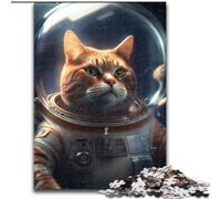 JigsawPuzzle 1000 Pieces for Adults Spacesuit Astronaut Cat Made of Wood, Perfect for Birthday, Christmas 50x75cm DIY Art Decor