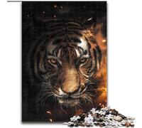 JigsawPuzzle 1000 Pieces for Adults Sparkling Tiger Made of Wood, for Ages 14+ 50x75cm Family Fun Craft, Perfect for Birthdays, Holidays
