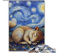 JigsawPuzzle 1000 Pieces for Adults Squirrel Night Sky Made of Wood, Perfect for Birthday, Christmas 50x75cm DIY Art Decor