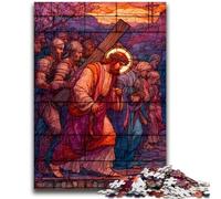 JigsawPuzzle 1000 Pieces for Adults Stained Glass Jesus Learning Educational Toy for Is Ideal As A Gift for The Whole Family 50x75cm