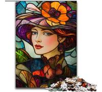 JigsawPuzzle 1000 Pieces for Adults Stained Glass Woman Jigsaw Perfect for Family Fun on Christmas, Thanksgiving, Birthdays & Easter 50X75CM