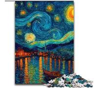 JigsawPuzzle 1000 Pieces for Adults Starry Sky Boat Challenging Game And Family Play Educational Game for Birthday, Chrismas 50x75cm