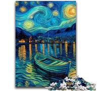 JigsawPuzzle 1000 Pieces for Adults Starry Sky Boat Help The Brain Exercise Addictive Toys to Cultivate Patience Suitable for Couples 26x38cm