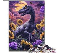 JigsawPuzzle 1000 Pieces for Adults Sunflower Dinosaur Jigsaw Puzzles 50X75CM Colorful Home Decor & Interactive Family Game