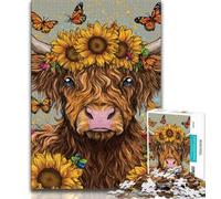 JigsawPuzzle 1000 Pieces for Adults Sunflower Yak Baby,Help The Brain Exercise Addictive Toys to Cultivate Patience Perfect Decoration 75x50cm