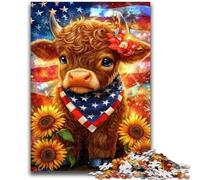 JigsawPuzzle 1000 Pieces for Adults Sunflower Yak Educational Games Home Decoration Birthday Present, Gifts for Age 14+ 38x26cm
