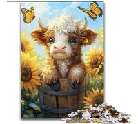 JigsawPuzzle 1000 Pieces for Adults Sunflower Yak Puzzle Family Interactive Game, Ideal for Teenagers, Brain Teaser Gift 50X75CM