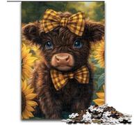 JigsawPuzzle 1000 Pieces for Adults Sunflower Yak Wooden Puzzles 50X75CM for Holidays, Birthdays, And Family Game Nights