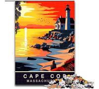 JigsawPuzzle 1000 Pieces for Adults Sunset on Cape Cod MA, for And from 14 Years And over Educational Learning Toys Family Games Birthday Present 50x75cm