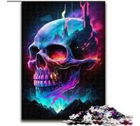 JigsawPuzzle 1000 Pieces for Adults Synthwave Skull Impossible Jigsaw Puzzles for Adults size 26x38cm Colorful Home Decor & Interactive Family Game