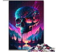 JigsawPuzzle 1000 Pieces for Adults Synthwave Skull Impossible Jigsaw Puzzles for Adults size 50x75cm Colorful Home Decor & Interactive Family Game