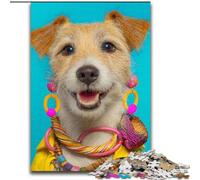 JigsawPuzzle 1000 Pieces for Adults Terrier Smiling Face, Brain Teaser For Wall Decoration Unique Birthday And Xmas Gifts for for Age 14 (Size 50x75cm)