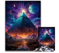JigsawPuzzle 1000 Pieces for Adults The Colorful Psychedelia of Egypt’s Space Desert Wooden Puzzles Educational Activity for Cognitive Skills Cognitive Skill Improvement 1000 PCS(75x50cm)