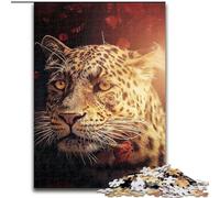 JigsawPuzzle 1000 Pieces for Adults The Leopard with The Rose, for 14+ Challenging Game As A Gift for The Whole Family And Friends (Size 26x38cm)