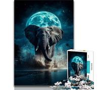JigsawPuzzle 1000 Pieces for Adults The Moon And The Elephant,Challenging Game And Family Play Educational Game for Birthday,Chrismas (38x26cm)