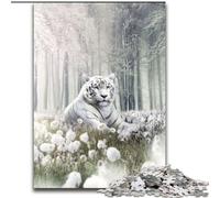 JigsawPuzzle 1000 Pieces for Adults The Relaxing White Tiger 1000-Piece Jigsaw Puzzle Colourful, Fun, Challenging & Brainteasing (Size 50x75cm)