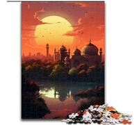 JigsawPuzzle 1000 Pieces for Adults The Sunset over The City with Trees Jigsaw Made of Wood,Challenging Brain Teaser for Teenagers & Families 1000pcs(50x75cm)