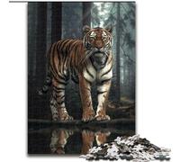 JigsawPuzzle 1000 Pieces for Adults The Tiger in The Forest Impossible Jigsaw Puzzles for Adults for Birthdays, Holidays, Space Party Decorations (Size 50x75cm)