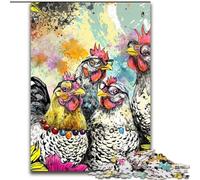 JigsawPuzzle 1000 Pieces for Adults Three Chickens Jigsaw Made of Wood for Teenagers & Teens, Ideal Birthday size 50X75CM