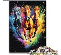 JigsawPuzzle 1000 Pieces for Adults Three Horses Jigsaw Made of Wood for Teenagers & Teens, Ideal Birthday size 50X75CM