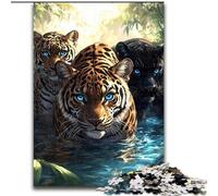 JigsawPuzzle 1000 Pieces for Adults Three Tigers Educational Family Game Is Ideal As Gifts for The Whole Family for 14+ (size 26x38cm)