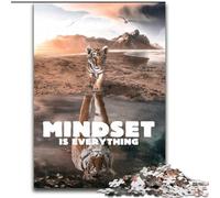 JigsawPuzzle 1000 Pieces for Adults Tiger Mindset Puzzle Made of cardboard,Challenging DIY Brain Teaser, Perfect Family Game Or Decorative Gift 1000pcs(26x38cm)