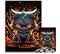 JigsawPuzzle 1000 Pieces for Adults Tiny Evil Cat Wooden Jigsaw Ideal for Lover, Perfect Christmas, New Year, Valentine's Gift 50x75CM/19.68x29.52inch