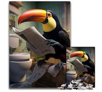JigsawPuzzle 1000 Pieces for Adults Toucan Reading Newspaper cardboard Jigsaw Puzzles for Adults Perfect for Family Fun on Christmas, Thanksgiving, Birthdays & Easter 26X38CM/10.23x14.96inch