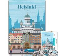 JigsawPuzzle 1000 Pieces for Adults Travel to Helsinki,Challenging Game And Family Play Educational Game for Birthday,Chrismas (75x50cm)