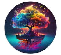 JigsawPuzzle 1000 Pieces for Adults Tree of Life Round Cardboard Puzzles for Family Fun Perfect for Holidays,Interactive Game Nights (Size 67.5x67.5cm)