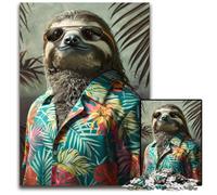 JigsawPuzzle 1000 Pieces for Adults Tropical Stylish Sloth Wooden Jigsaw Puzzles for Adults Challenging DIY Brain Teaser for Teenagers 1000 PCS(75x50cm)